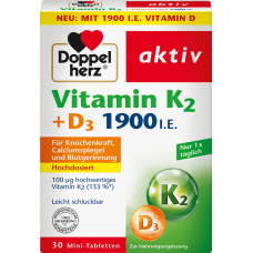 Viên uống  DoppelHerz Vitamin K2 + D3 1900 IE 30 viên